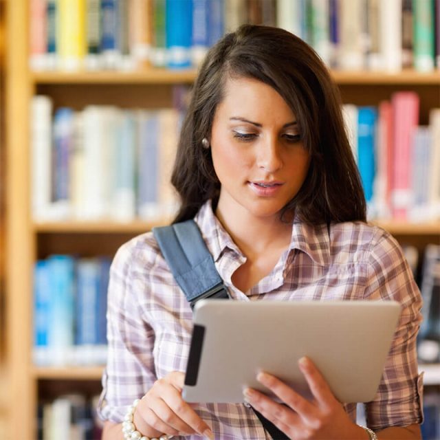 Practitioner accessing secure case data on tablet